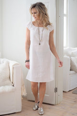 Isabel linen dress, white