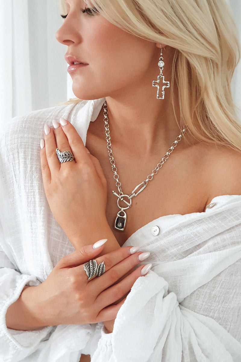 Madonna earrings, silver
