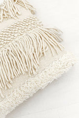 Boho island wool pillow, off white