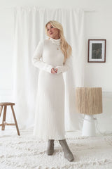 Alessia polo knit dress, white