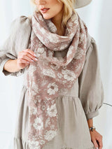 Anemone wool scarf, rose