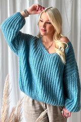 Annie mohair blend knit, blue