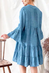 Ashley linen dress, indigo