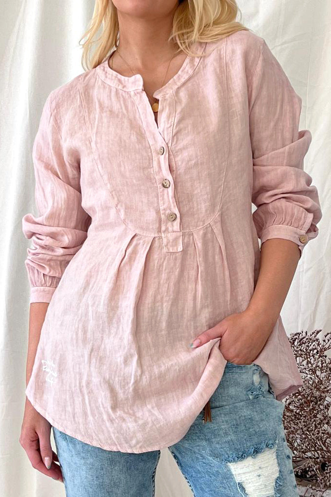 Candy linen shirt, light pink