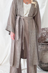Chateau linen kimono, taupe