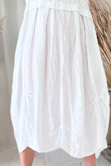 Daphne linen dress, white