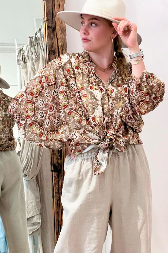 Edith cotton blouse, khaki