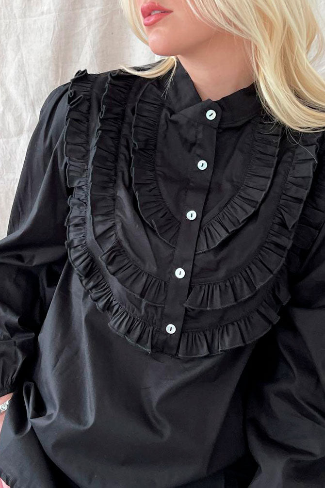 Elisabeth cotton blouse, black