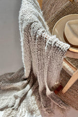 Hampi linen throw blanket, natural