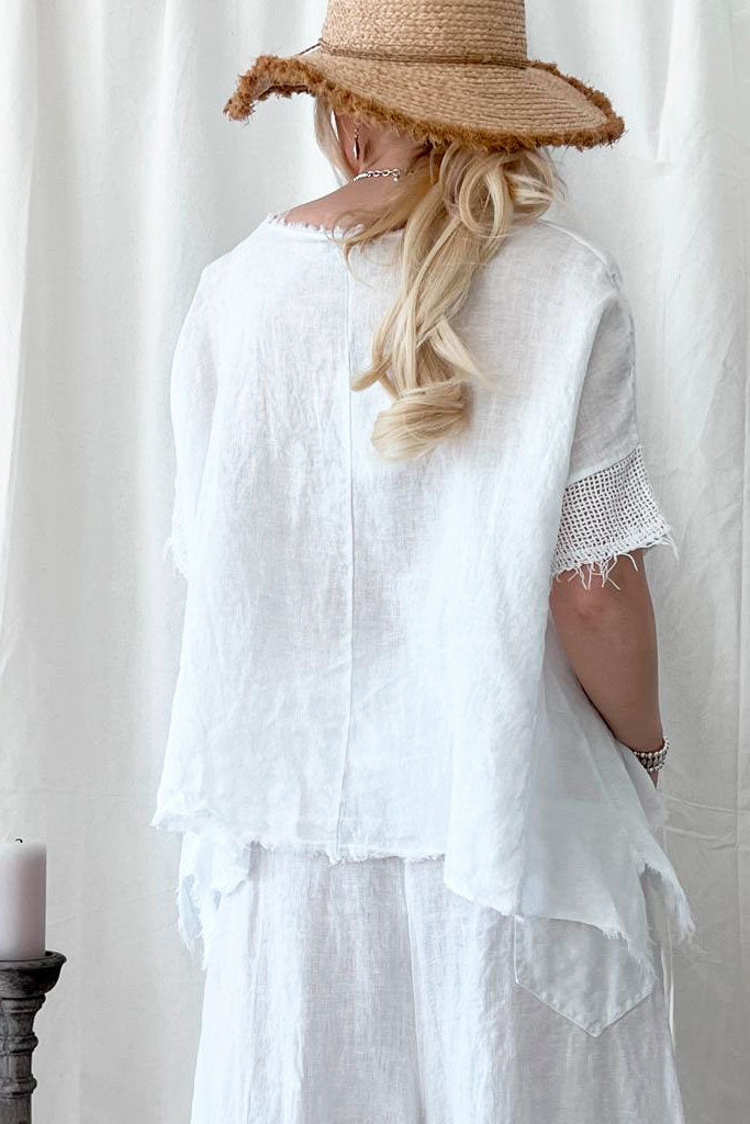 Hana linen shirt, white