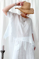 Hana linen shirt, white