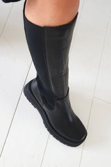 Jasmie leather boots, black