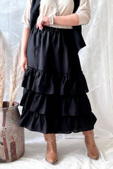 Josefin linen skirt, black