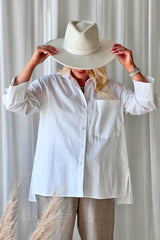 Kaia cotton shirt, white