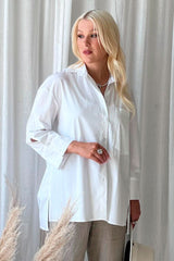 Kaia cotton shirt, white