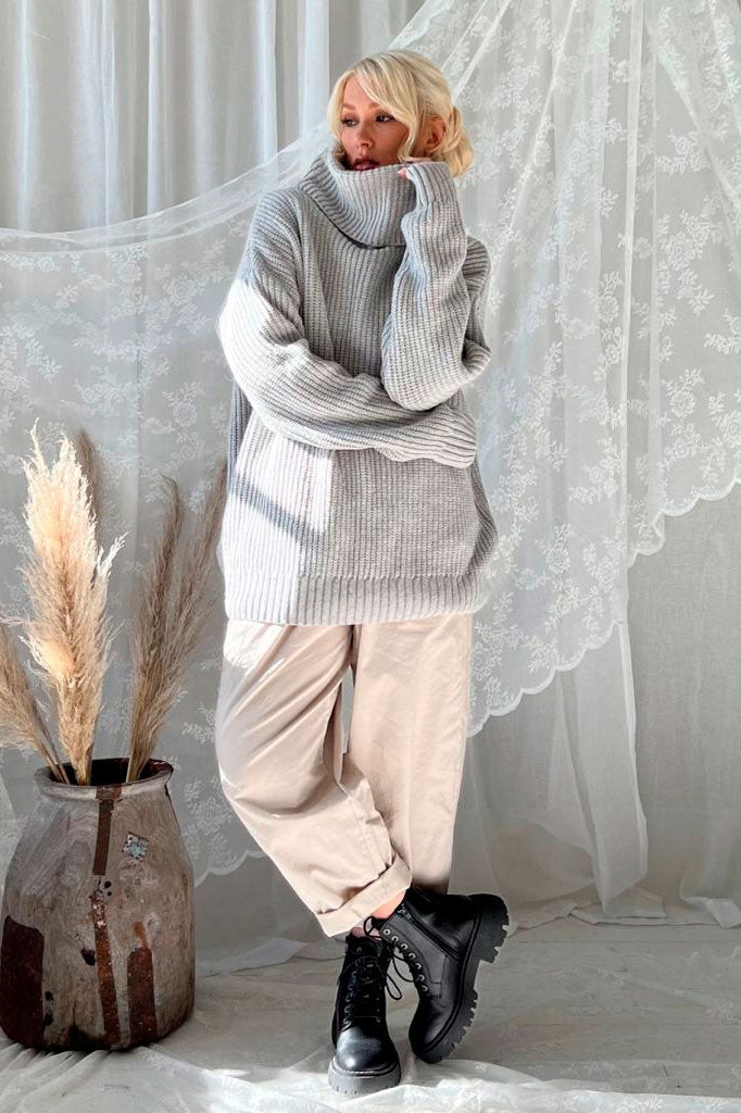 Lilian polo knit, grey