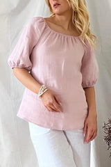 Louise linen shirt, blush pink