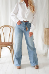 Mami high loose wide jeans, light denim