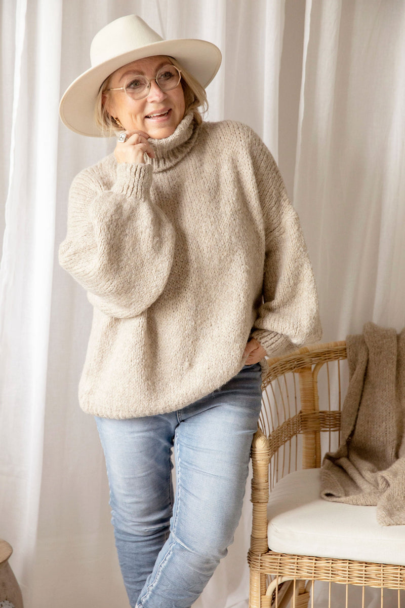 Michelle polo knit, beige