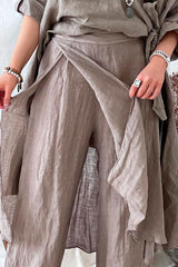 Nomade linen pants, taupe