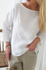 Timeless linen shirt, white