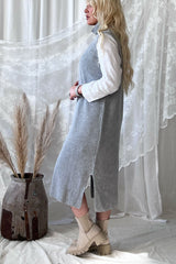 Vestie long woolen vest, grey