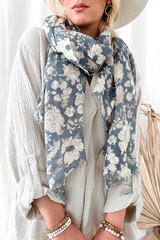 Anemone wool scarf, indigo