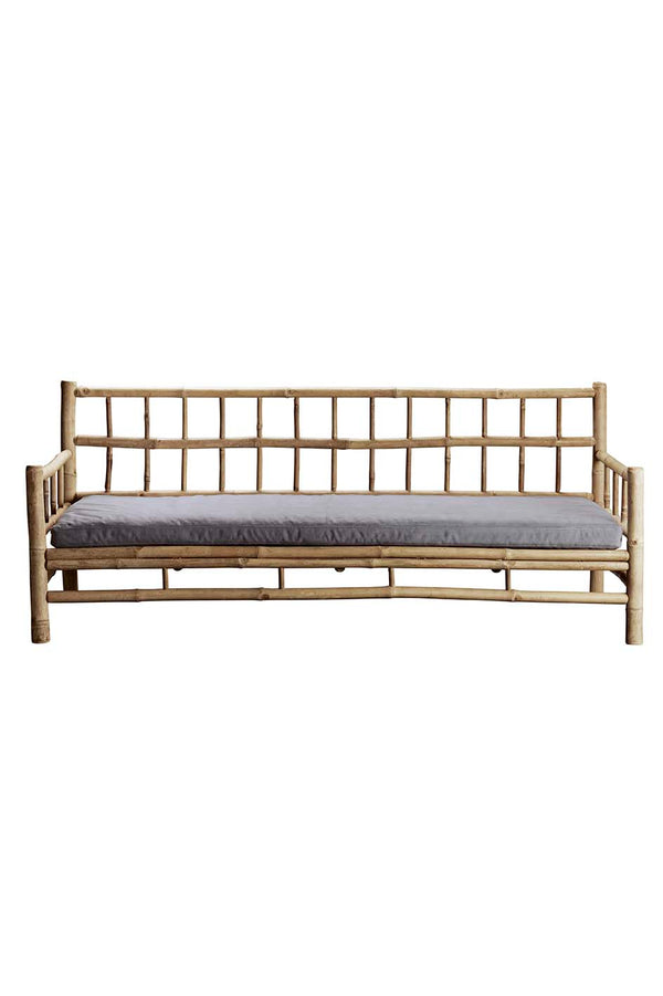Bamboo sofa, grey 177x76x70cm