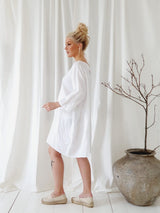 Happy linen tunic, white